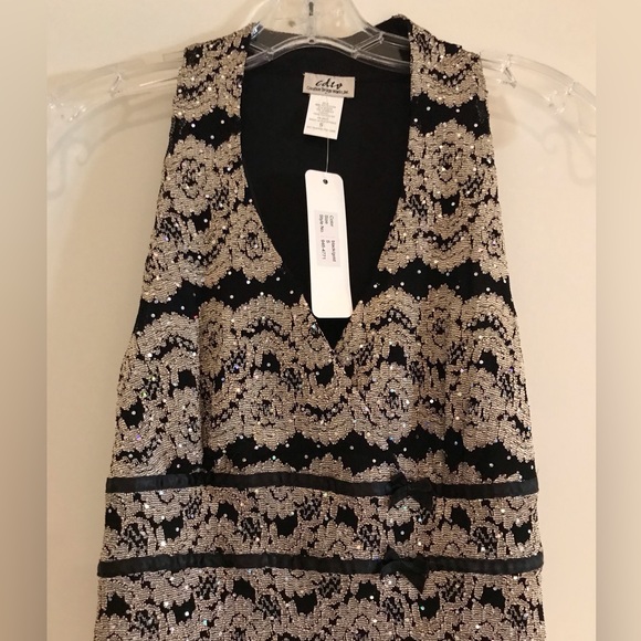 New Gold & Black Lace Top S - Picture 4 of 5